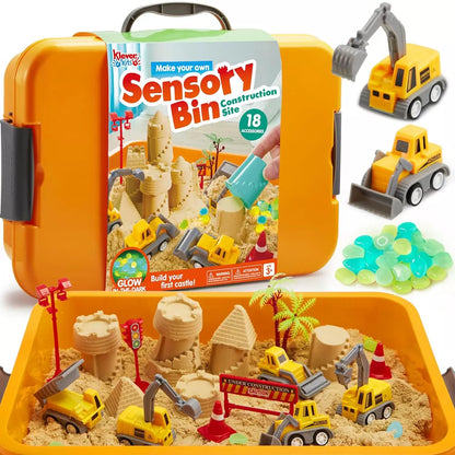 🚜 Magic Magnetic Sand Construction Playset for Kids – Mess-Free Sensory Building Toy