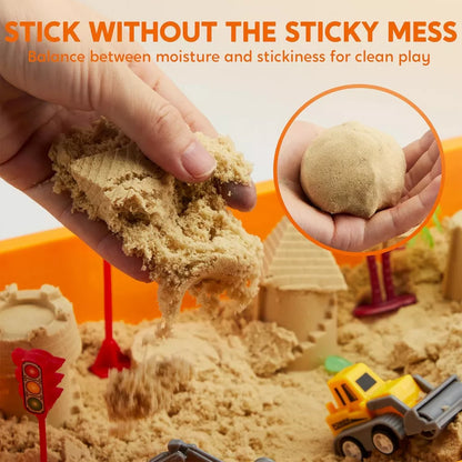 🚜 Magic Magnetic Sand Construction Playset for Kids – Mess-Free Sensory Building Toy