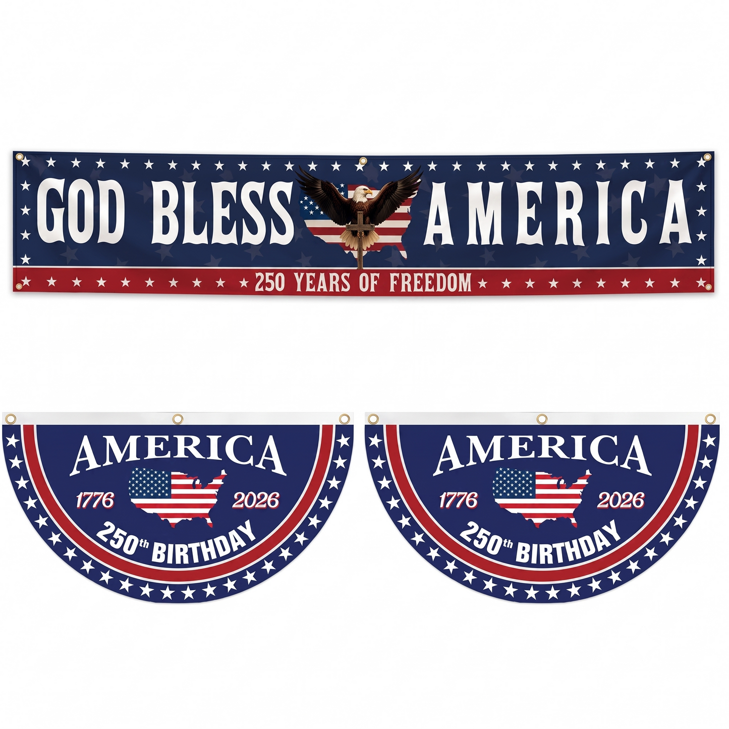 🎆✨🇺🇸 God Bless America Banner • Oversized 10ft 250th Anniversary Decor 🎉