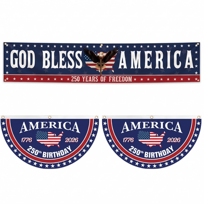 🎆✨🇺🇸 God Bless America Banner • Oversized 10ft 250th Anniversary Decor 🎉