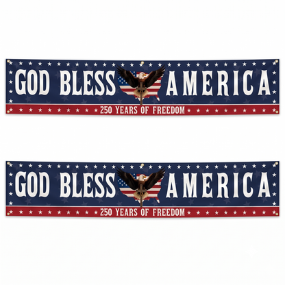 🎆✨🇺🇸 God Bless America Banner • Oversized 10ft 250th Anniversary Decor 🎉