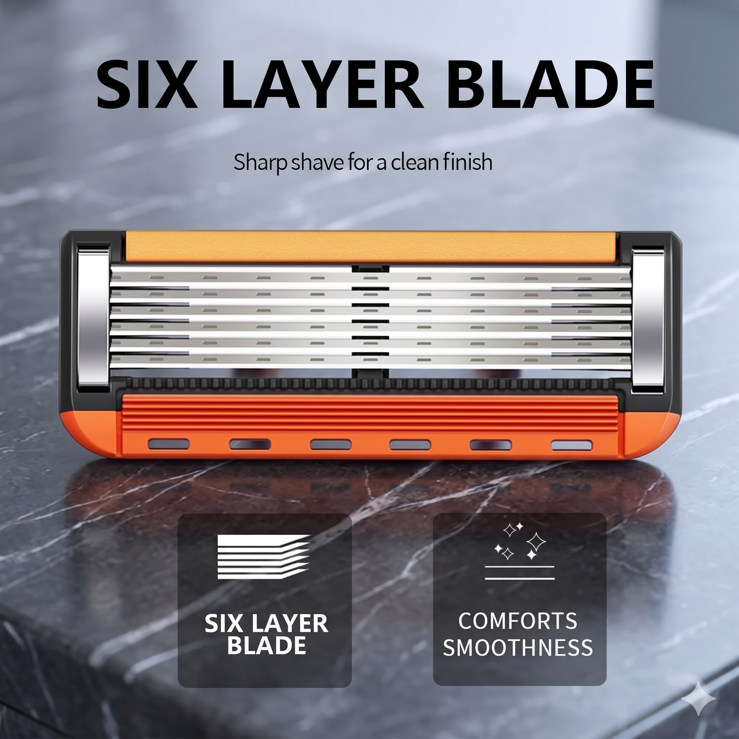 🪒 6-Blade Razor Set – 📦 48 Refills Included – Smooth Glide, Precision Shave for Daily Grooming & Gifting