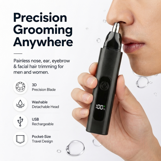Professional LED Display Nose & Ear Trimmer, Painless Travel Gifts for Men Women.