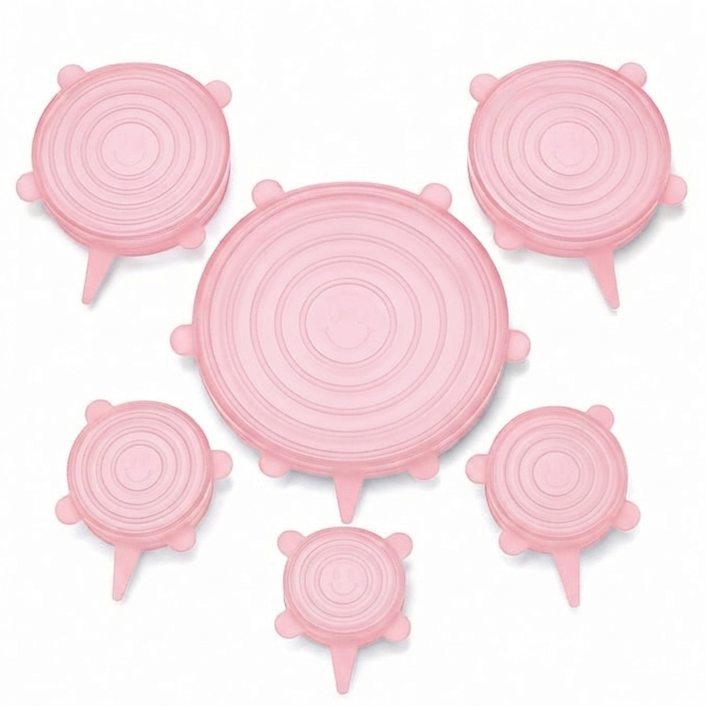 🥗 6-Pack Silicone Stretch Lids – Reusable, BPA-Free & Leak-Proof Covers for Bowls, Pots, Cups & Fruits