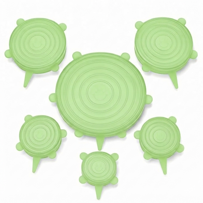 🥗 6-Pack Silicone Stretch Lids – Reusable, BPA-Free & Leak-Proof Covers for Bowls, Pots, Cups & Fruits