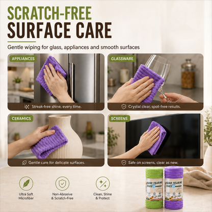 🍃 Bamboo Fiber Cleaning Cloth Roll – Thick Absorbent Tear-Off Kitchen Towels for Grease, Spills & Everyday Cleaning