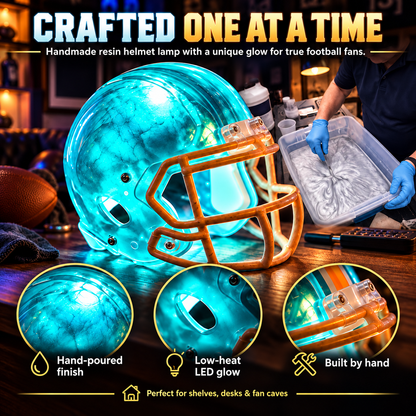 🏈 Handmade Football Helmet Lamp – LED Team Fan Cave Light
