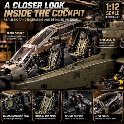 🔥Limited-Time 49% OFF🚁Apache Attack Helicopter Model Kit – Build Your Own Military Aviation Legend