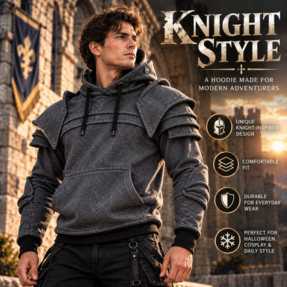 ⚔️ Armored Knight Hoodie - Medieval Cosplay Streetwear Pullover 🛡️