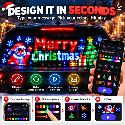 🔥 Custom LED Car Display – Text, Colors & Dynamic Animations