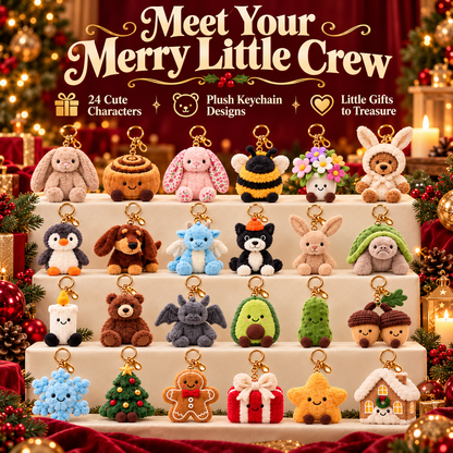 🎄 24-Day Plush Advent Calendar – Daily Surprises & Adorable Bag Charms 🎁