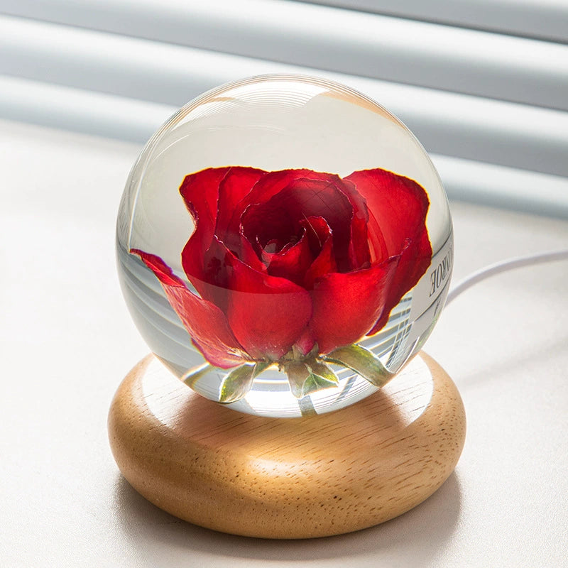 Eternal Flower Resin Lamp 🌸 Handcrafted Floral Night Light, Unique Home Decor & Meaningful Gift