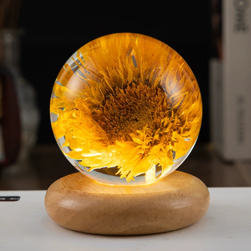 Eternal Flower Resin Lamp 🌸 Handcrafted Floral Night Light, Unique Home Decor & Meaningful Gift