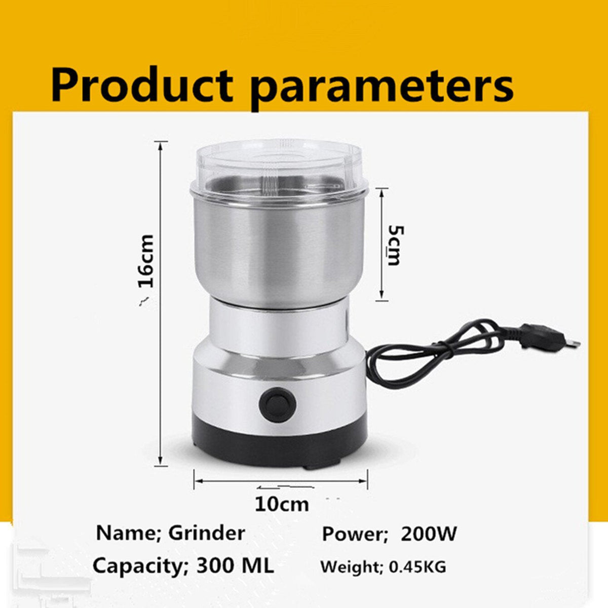 🚀 High-Speed Stainless Steel Grain Grinder ✨ Fast & Efficient Grinding