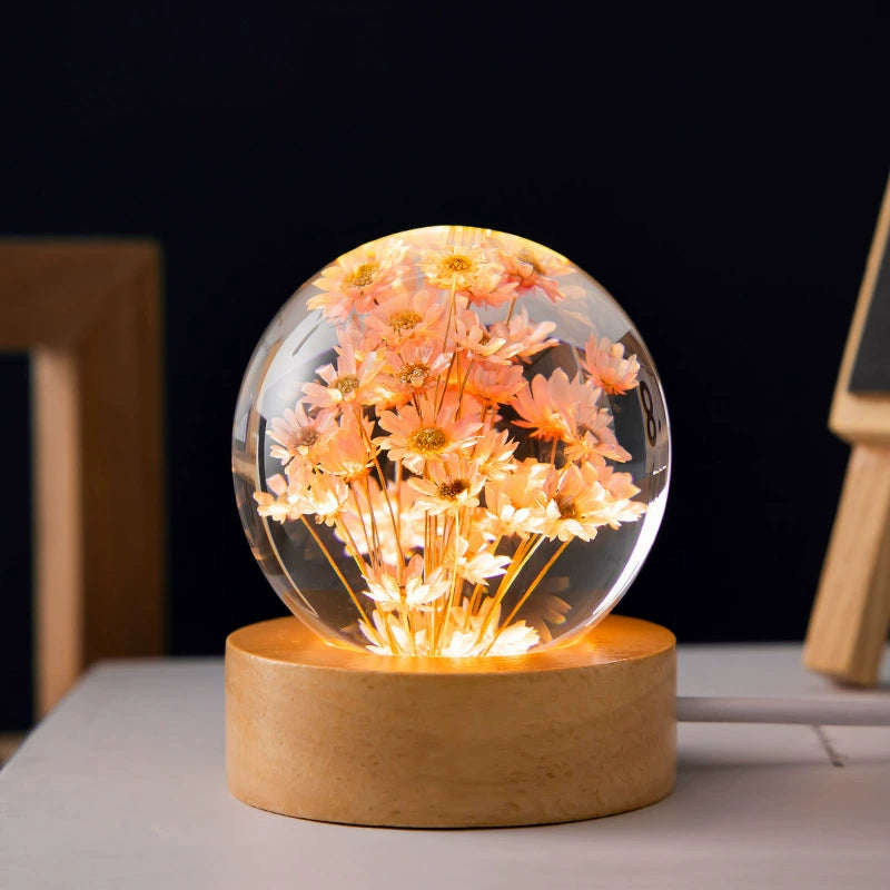 Eternal Flower Resin Lamp 🌸 Handcrafted Floral Night Light, Unique Home Decor & Meaningful Gift
