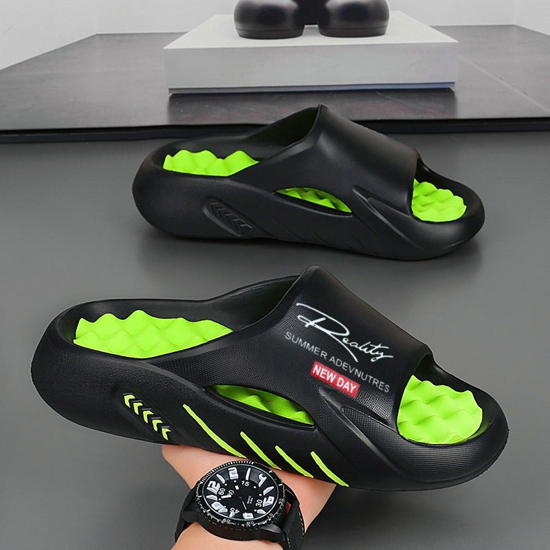 Men's Summer Outdoor Coconut-Soled Massage Slippers