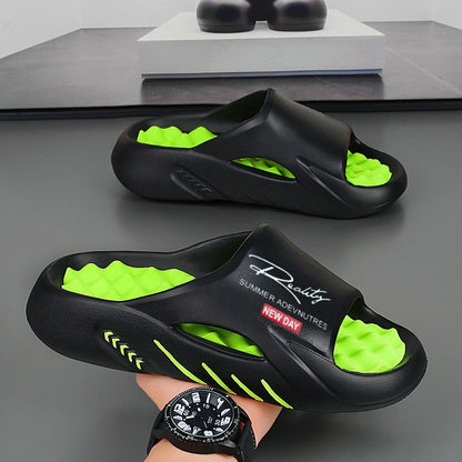 Men's Summer Outdoor Coconut-Soled Massage Slippers