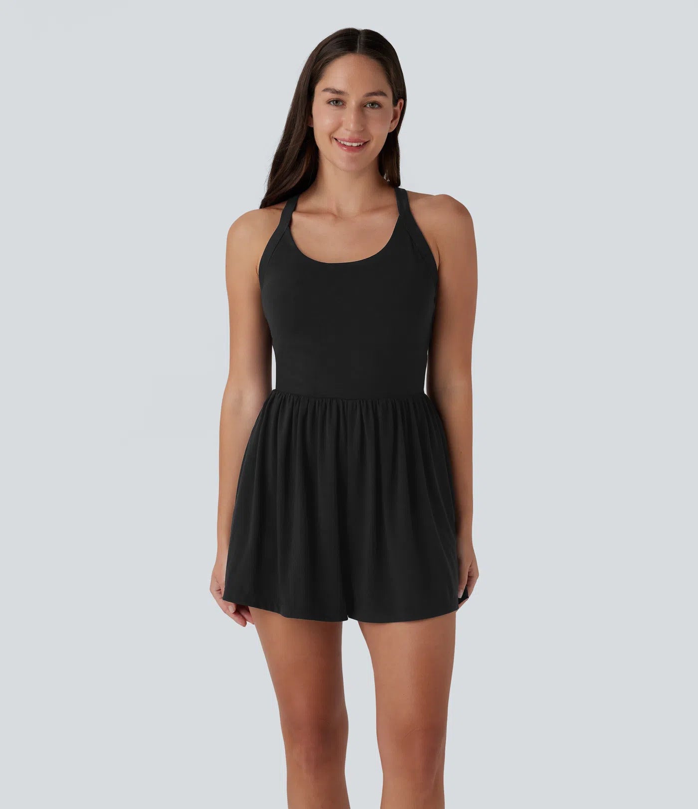 🌿 Breezy Backless 2-in-1 Resort Romper with Pockets