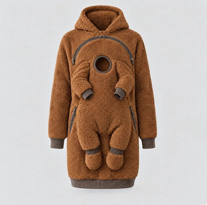 🤎 Cozy Sherpa Babywearing Hoodie – Ultra-Soft Fleece Pullover for Mom & Baby