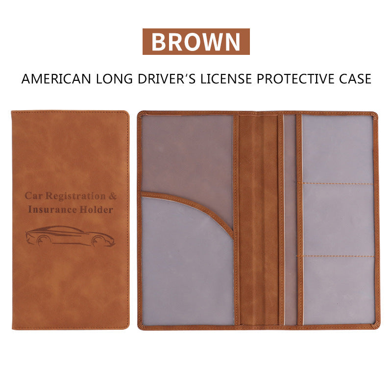 🚗 Premium Car Document Organizer – PU Leather Registration & Insurance Holder