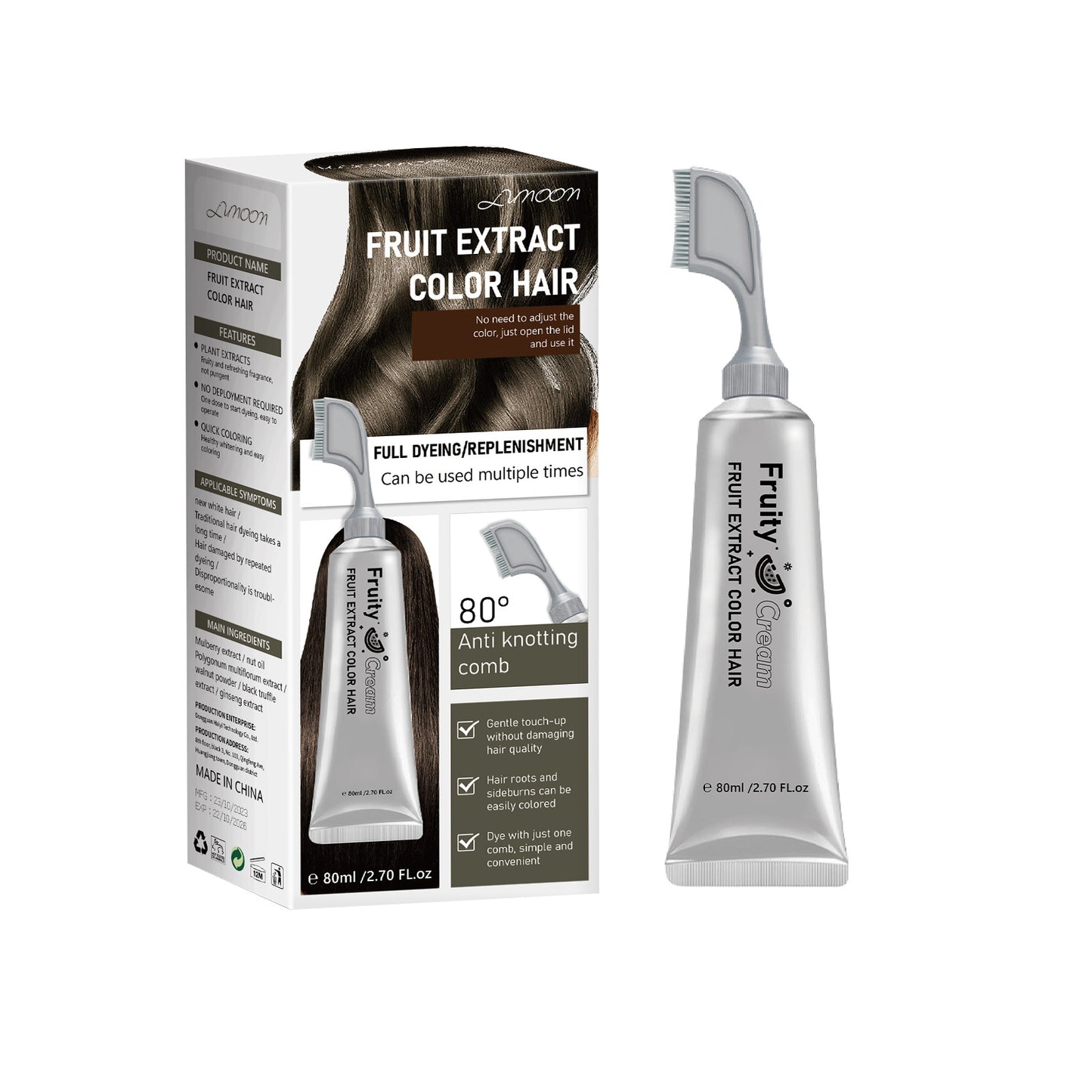 Hair Dye Cream Comb with Natural Plant Extract