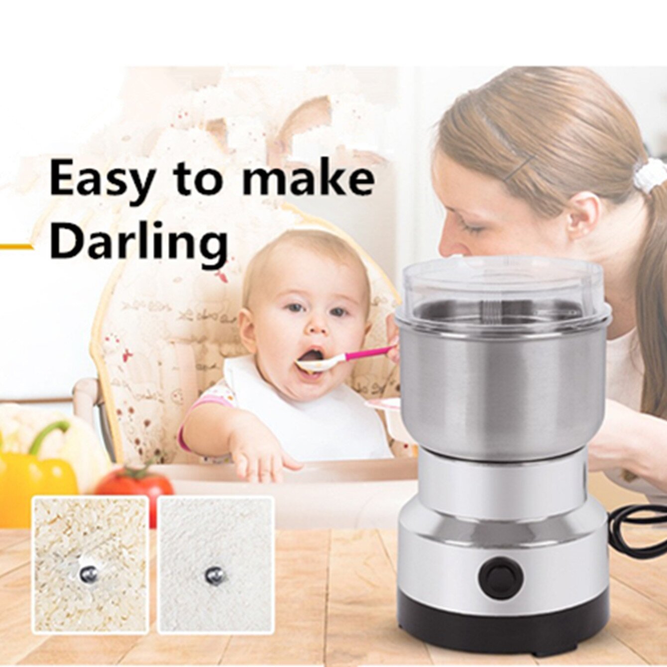 🌿 High-Speed Stainless Steel Grinder – Fresh Spice, Grain & Coffee Grinding ⚡