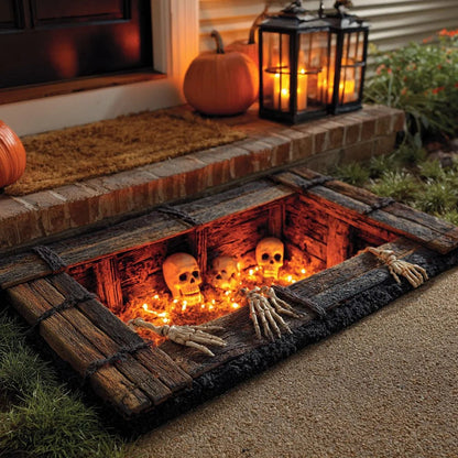🎃 Halloween Plush Doormat – Soft Crystal Velvet Entryway Mat, Non-Slip Front Door Rug for Festive Home Decor
