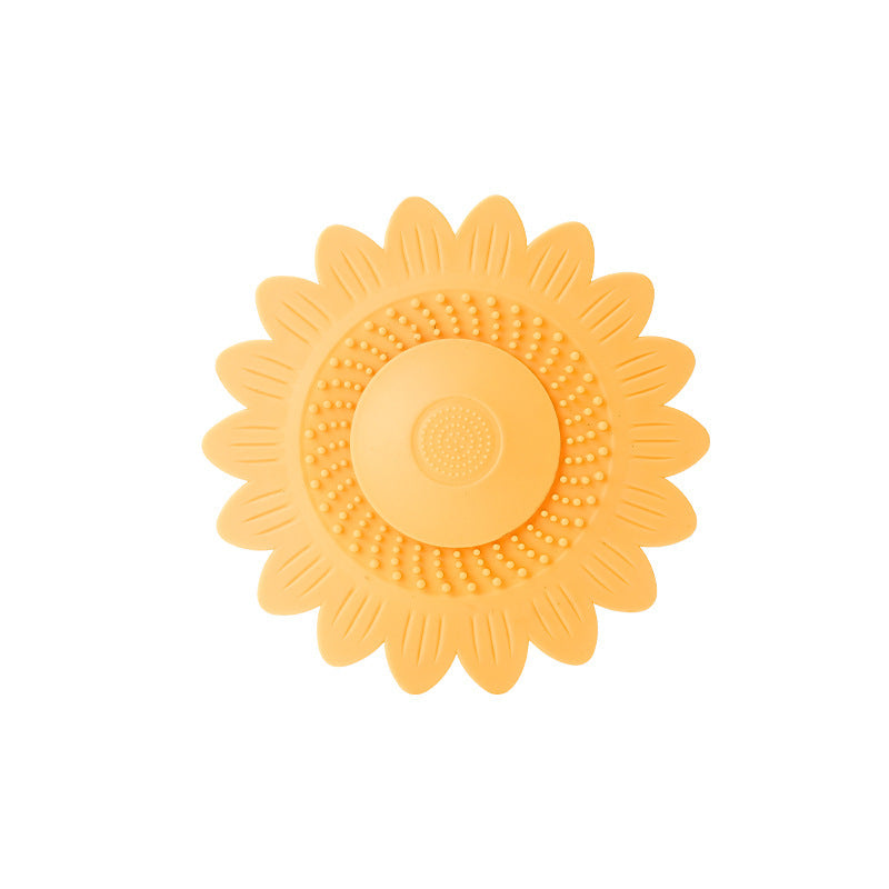 🌻 50% OFF Sunflower Silicone Drain Cover – Hair Catcher, Odor Blocker & One-Press Drain 💧