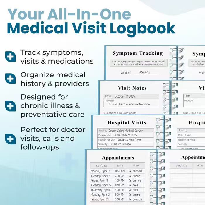 📖 Medical Visit Logbook – Health Planner & Appointment Tracker 🩺
