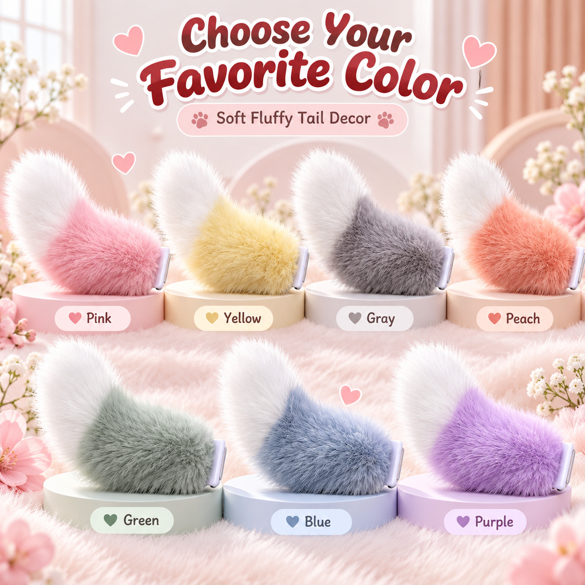 🐾 Remote Control Moving Car Tail – USB Rechargeable Fluffy Vehicle Decoration