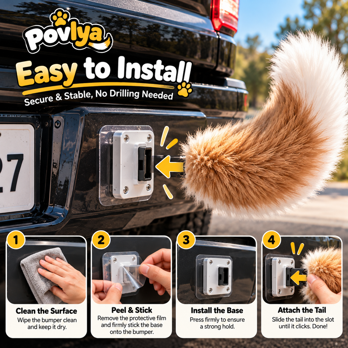 😂 Remote Control Wagging Car Tail ✨ Your Car Can Wag Its Tail Too!