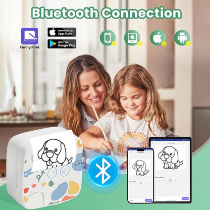 🖨️ Mini Portable Thermal Printer - Inkless Bluetooth Sticker Maker
