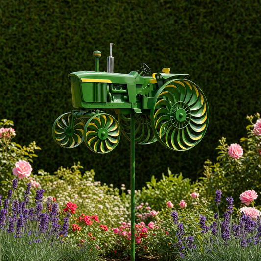 🚜 Vintage Tractor Wind Spinner – Steel Garden Yard Decor