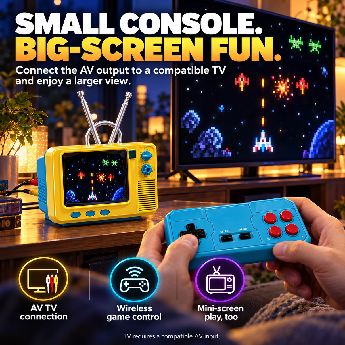 🎮 Classic Retro Mini TV Game Console - Wireless Handheld Console 📺