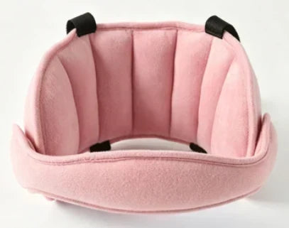 🧸 Kids Plush Head Support Strap – Adjustable Travel Nap Band With Side Cushions