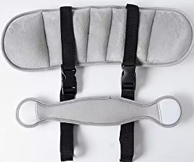 🧸 Kids Plush Head Support Strap – Adjustable Travel Nap Band With Side Cushions