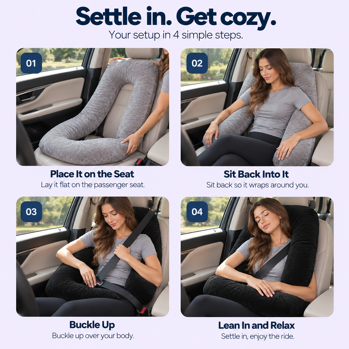 🤰 Full-Body Pregnancy Pillow – G/U/L Shape Maternity Support for Side Sleeping