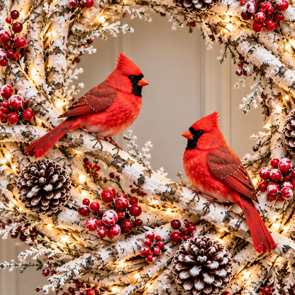 🔥 LAST DAY 49% OFF 🎄🐦 Cardinal Winter Glow™ | Lighted Christmas Wreath