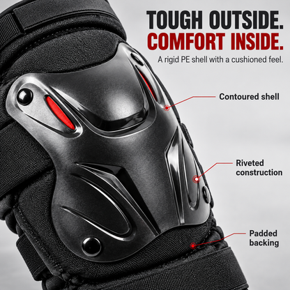 🛡️ Articulated Knee and Elbow Pads Set - Hard Shell Protective Gear