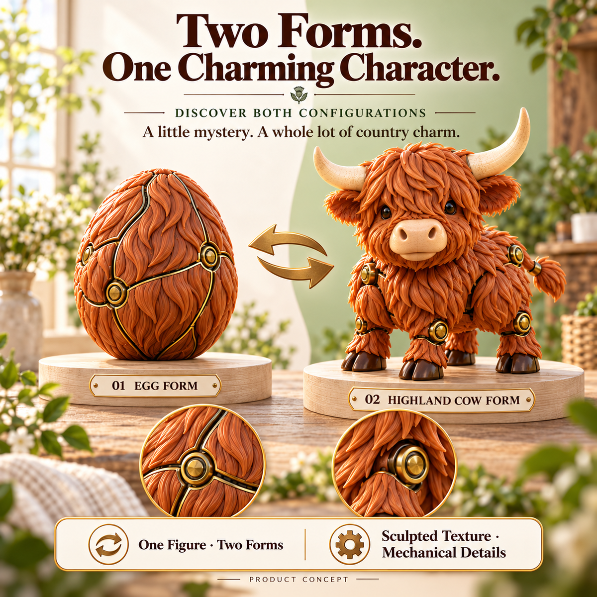 🥚🐮 2-in-1 Transforming Highland Cow Egg – A Little Egg, a Charming Highland Surprise