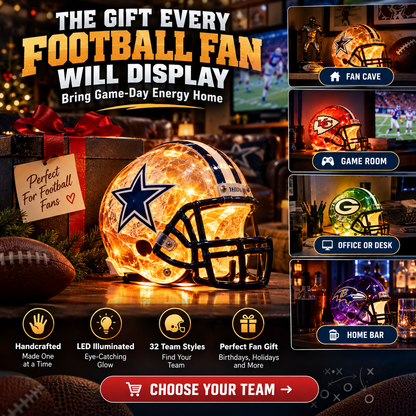💡 Glowing Football Helmet Lamp – Pick Your Team Style