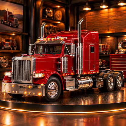 🔥LAST DAY 49%🚛 Candy Apple Red American Truck Model Kit – Build Your Own Classic Semi Truck