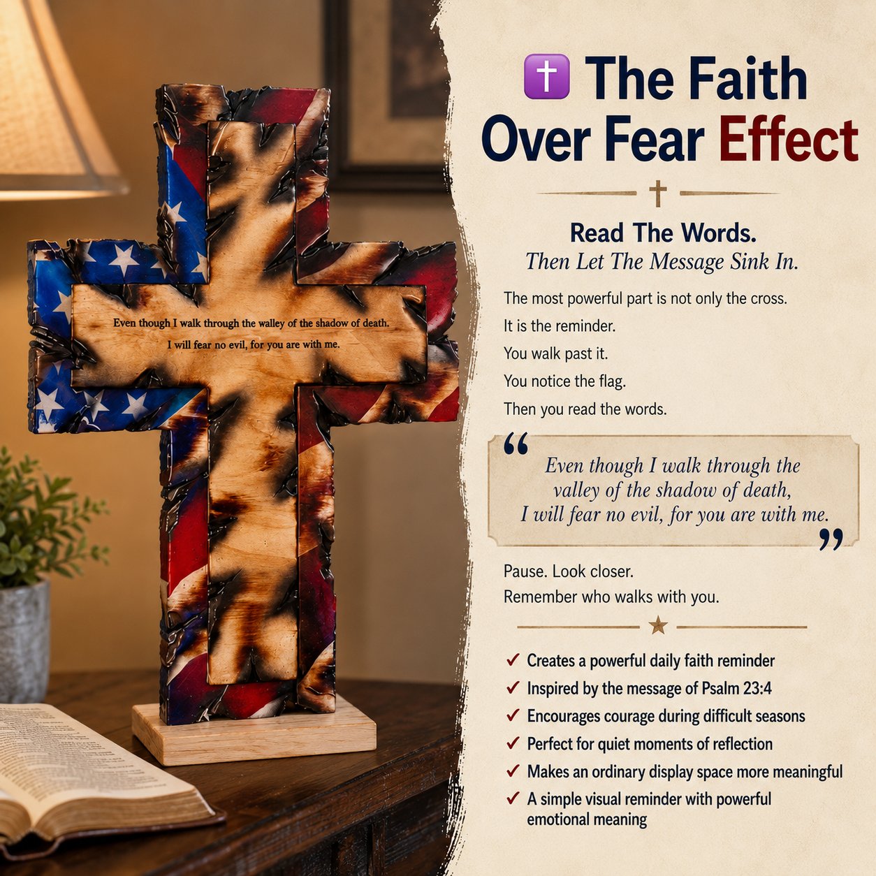 🇺🇸 Faith Over Fear American Cross-Buy 2 Get Free Shipping