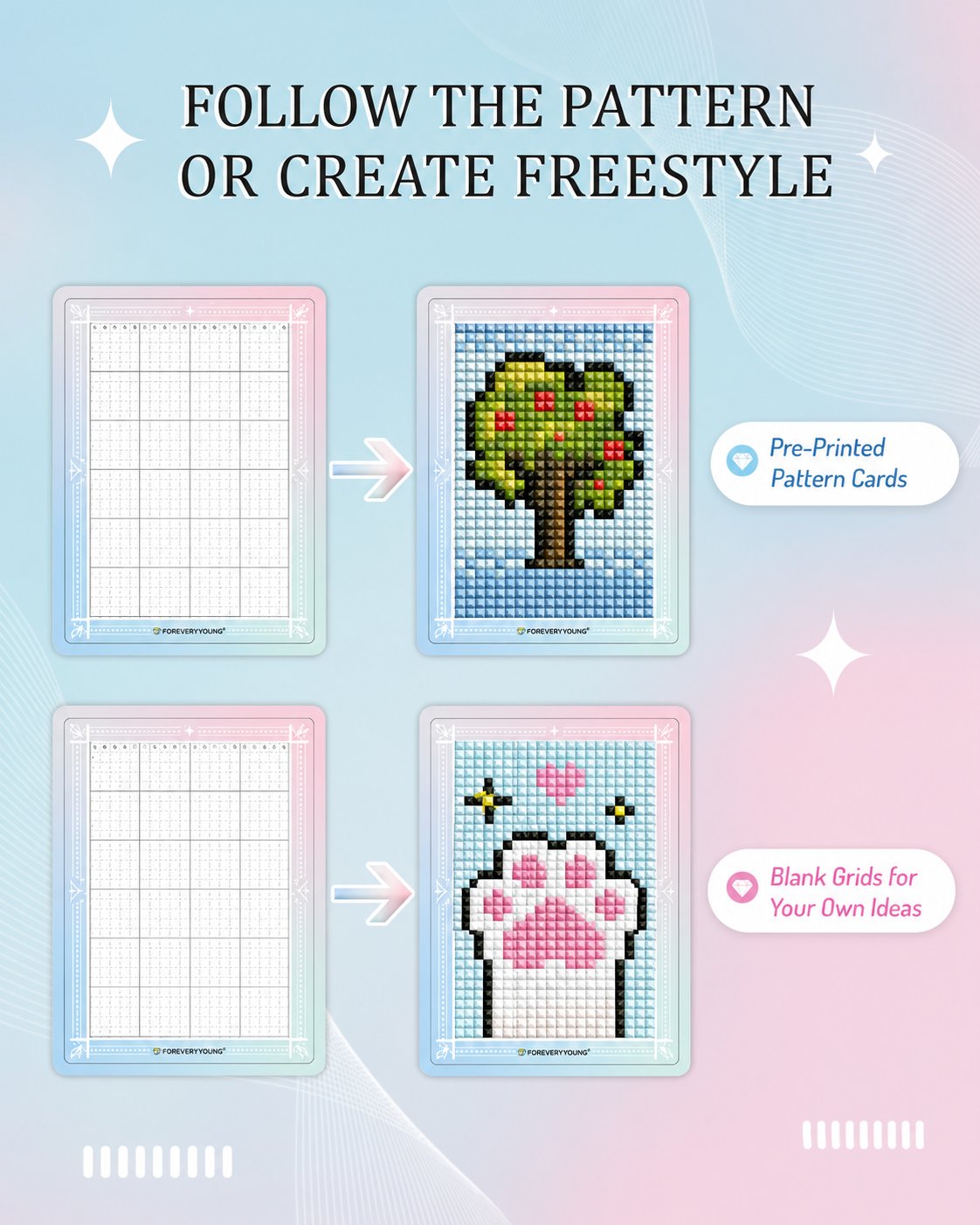 💎 Freestyle Mini Diamond Art Cards – 30PCS Cute Pixel DIY Craft Collection ✨
