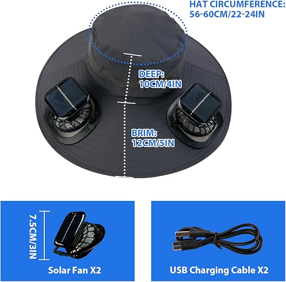 🔥Summer Hot Sale 49% OFF⚡2026 New Ultralight Solar Fan Sun Hat🎁Lighter Than a Baseball!⚾