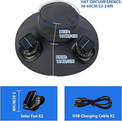 🔥Summer Hot Sale 49% OFF⚡2026 New Ultralight Solar Fan Sun Hat🎁Lighter Than a Baseball!⚾