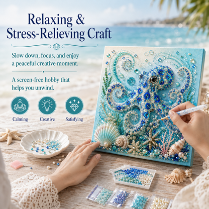 🔥Limited time 70% OFF - 🌊✨ Ocean Theme Pearl Art DIY Kit – Relaxing DIY Craft to Create Stunning Coastal Artwork (📦Buy 2 Free Shipping)