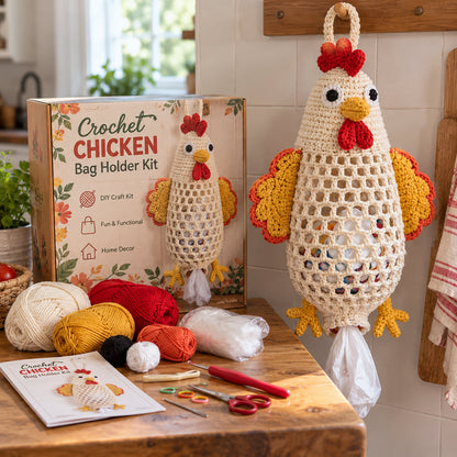 🧶 Crochet Animal Bag Holder DIY Kit ✨ Cute & Functional Hanging Storage Craft Kit