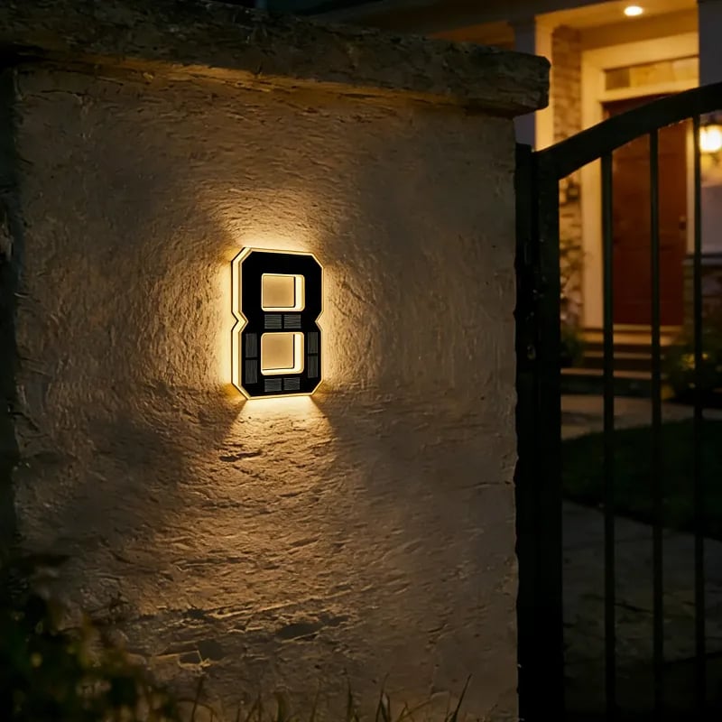 💡 Modern Solar Backlit Illuminated House Numbers | Wireless Dusk-to-Dawn Address Plaque 🏡