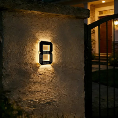 💡 Modern Solar Backlit Illuminated House Numbers | Wireless Dusk-to-Dawn Address Plaque 🏡